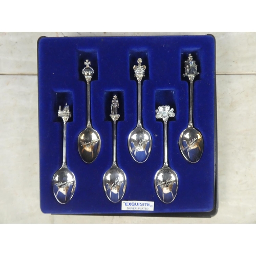 460 - A cased set of six Exquisite silver plated teaspoons.