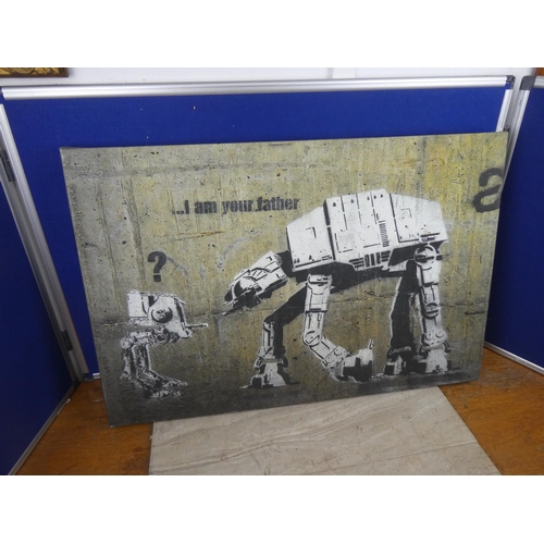 495 - A Banksy Star Wars print.  Approx 77x51cm.