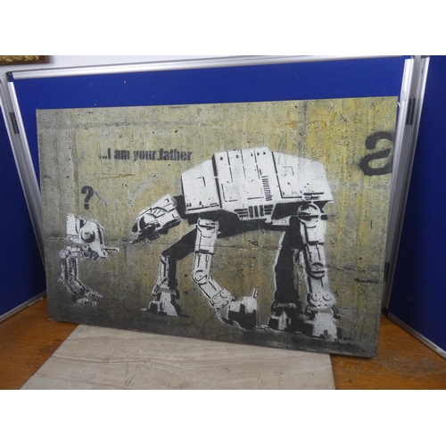 495 - A Banksy Star Wars print.  Approx 77x51cm.