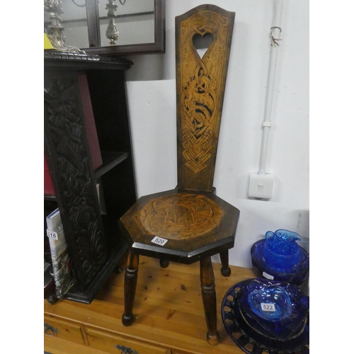 520 - A stunning antique spinning chair.  Approx 97cm.