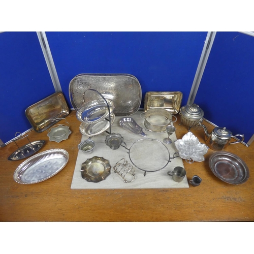 542 - A large assortment of silver plate and pewter ware.