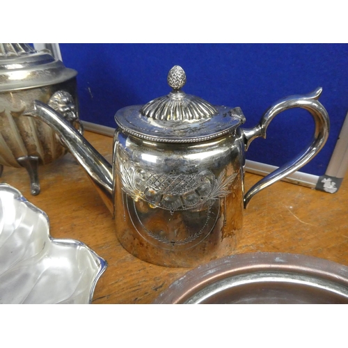 542 - A large assortment of silver plate and pewter ware.