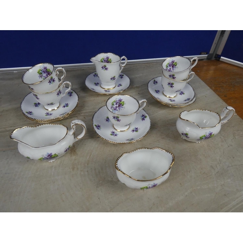 553 - A stunning Royal Standard 'Sweet Violets' bone china coffee set.