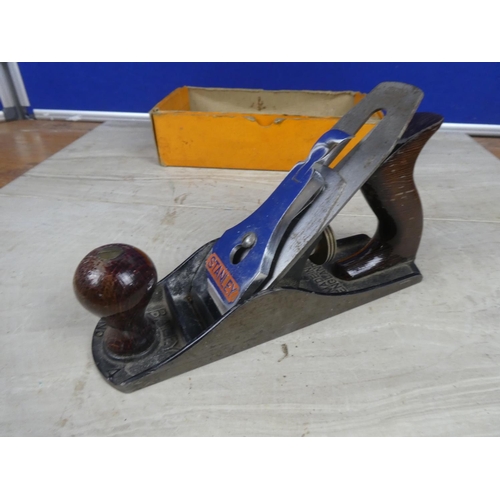 574 - A vintage Stanley No 4 wood plane in original box.