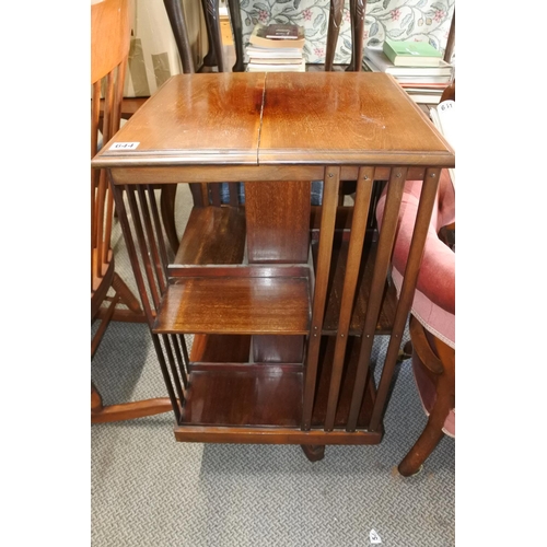 644 - A stunning antique mahogany revolving bookcase.  Approx 50x88x50cm.