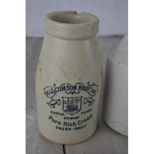 676 - An antique Malcolmson Bros Ltd - Castle Place Belfast stoneware cream pot.