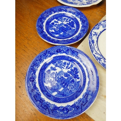 441 - A large collection of blue and white ceramic plates to include Copeland Spode, Alcock's, Seaforth an... 