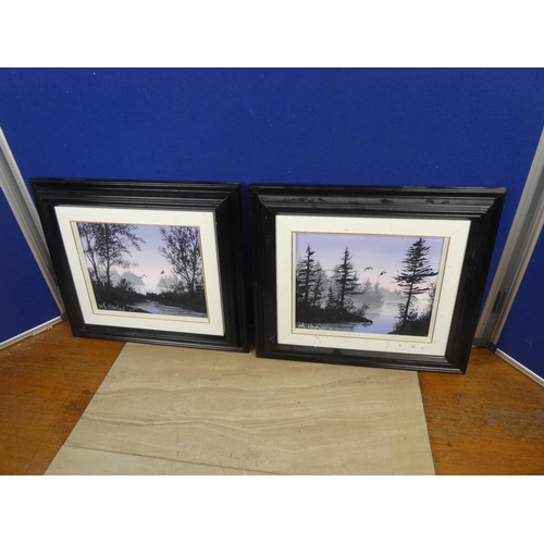 704 - A pair oil framed paintings, each signed M S Hansen.  Approx 40x34cm.