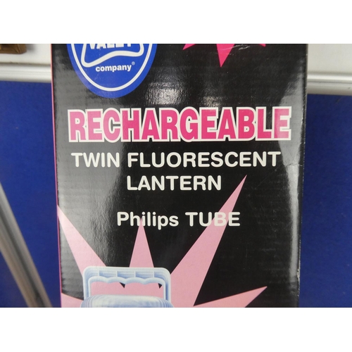 734 - A boxed Home Valet rechargeable twin fluorescent lantern.