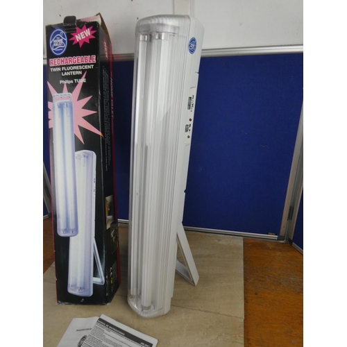 734 - A boxed Home Valet rechargeable twin fluorescent lantern.