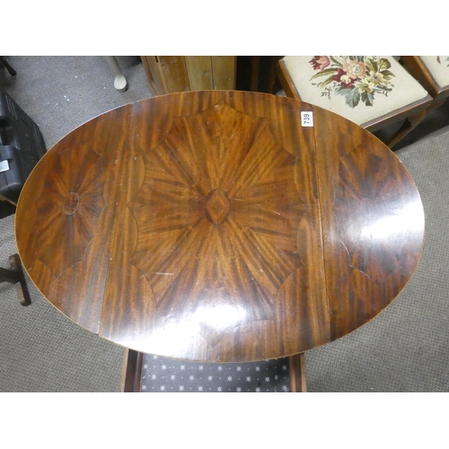 739 - A stunning antique mahogany small drop leaf table with drawer.  Approx 56x73x83cm.