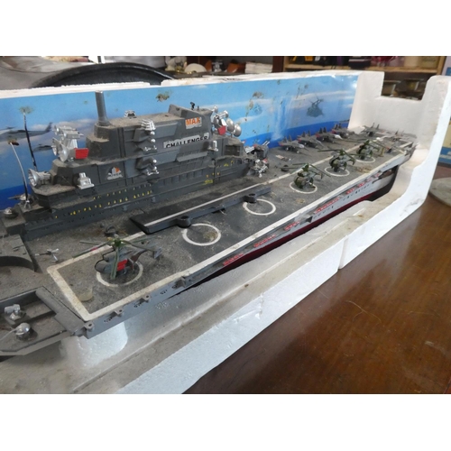 744 - A large model war ship (a/f).  Approx 76cm.