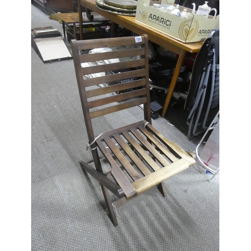 750 - A wooden folding garden chair.