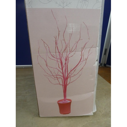 753 - A boxed pink fibre optic twig tree.  Approx 76cm.