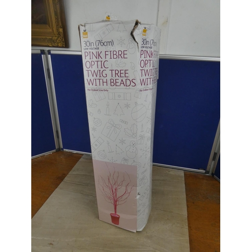 753 - A boxed pink fibre optic twig tree.  Approx 76cm.