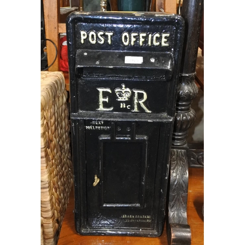 773 - An antique style post box with key.  Approx 25x60x36cm.