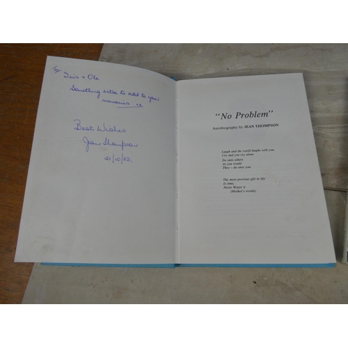 243 - A signed vintage autobiography book 'No Problem' by Jean Thompson and a signed vintage book 'Iron Wh... 