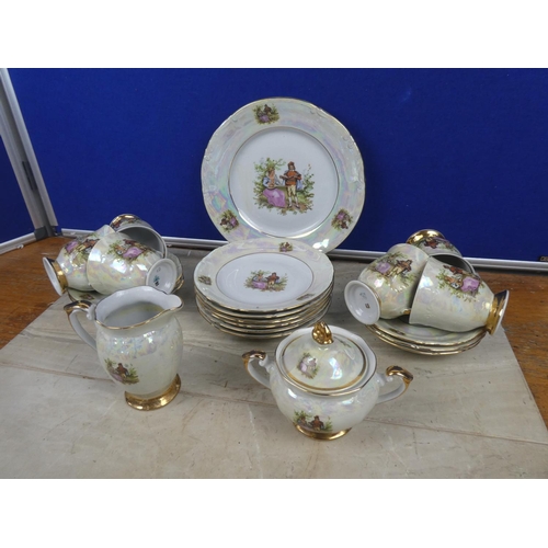 290 - A Polish Chodzie pottery tea set.