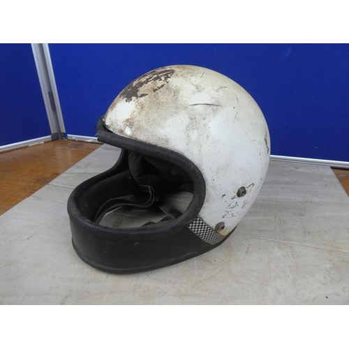 405 - A vintage motorbike helmet.