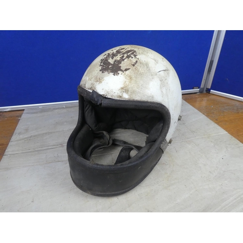 405 - A vintage motorbike helmet.