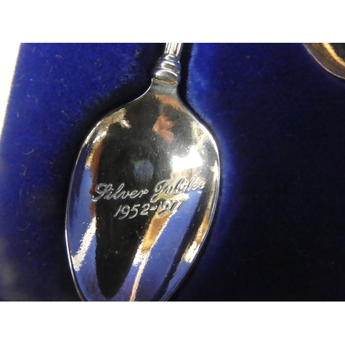 460 - A cased set of six Exquisite silver plated teaspoons.