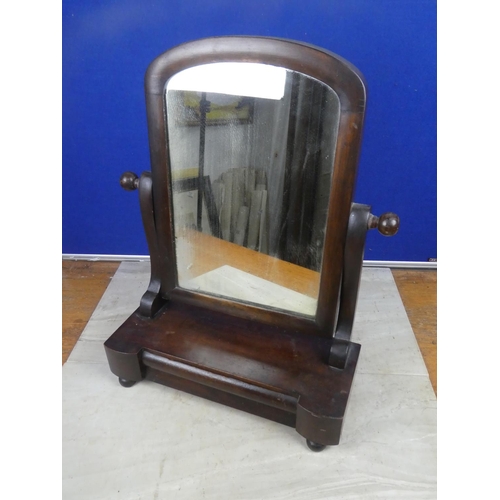 503 - A small antique mahogany dressing table mirror.  Approx 39x49cm.