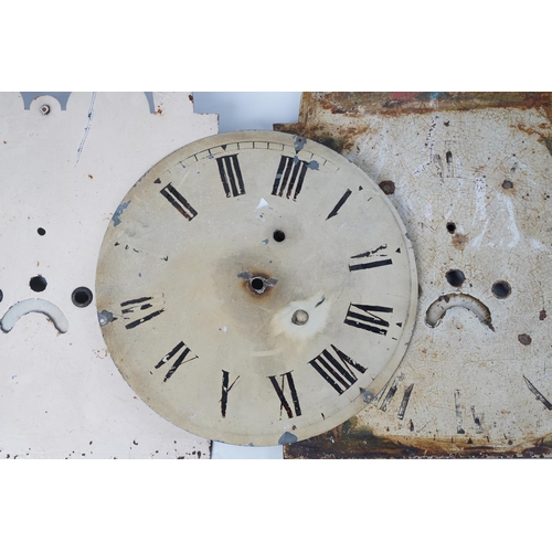1 - Three antique clock dials.