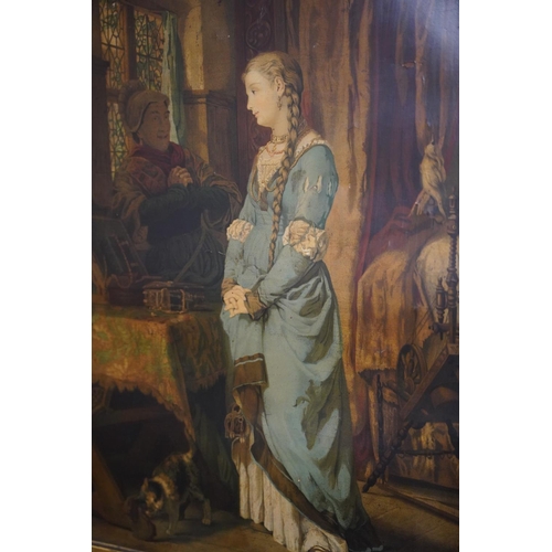 78 - A large stunning antique framed print 'Deep in Thought', measuring 93cm x 74cm.