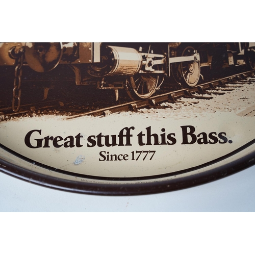 81 - A 'Bass Locomotive No 9' pub tray, measuring 30cm diameter.