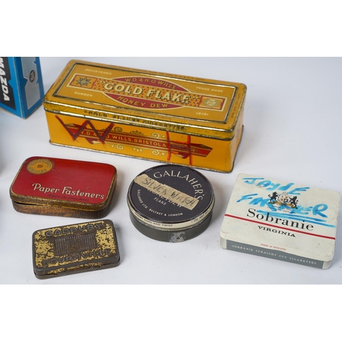 95 - A collection of vintage tins to include Gold Flake, Gallaher's and more.