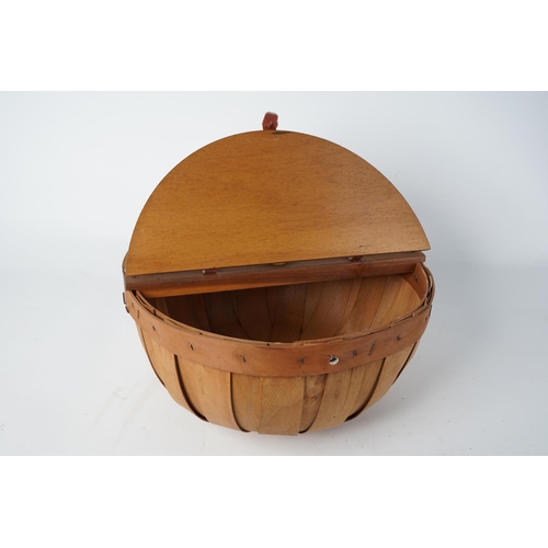 96 - A vintage egg basket and lid, measuring 33cm diameter.,