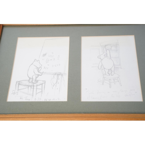 98 - A pine framed set of four prints  of Winne the Pooh, measuring 69cm x 35cm.