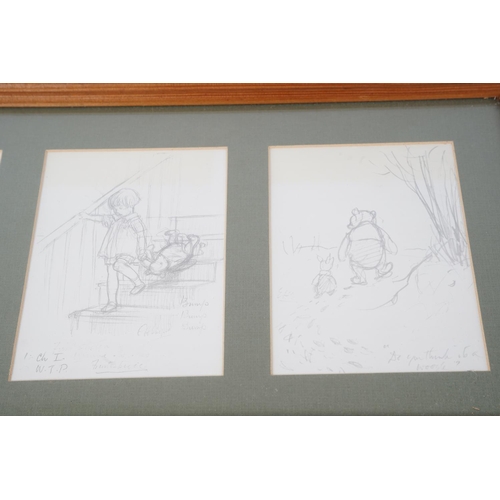 98 - A pine framed set of four prints  of Winne the Pooh, measuring 69cm x 35cm.