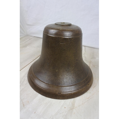 127 - A stunning large heavy bronze ships bell 'HMS Resolution dated 1967', ( missing clapper). Approx 24c... 