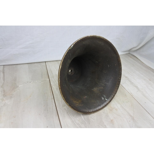 127 - A stunning large heavy bronze ships bell 'HMS Resolution dated 1967', ( missing clapper). Approx 24c... 