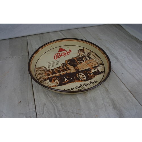 131 - A vintage Bass - Sentinel Steam Dray pub tray, Approx 30cm in diameter.