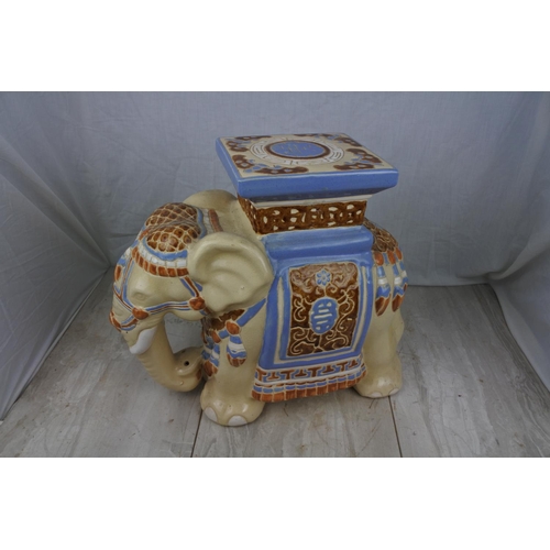 137 - A large ceramic Elephant plantstand, Approx 40cm in height.