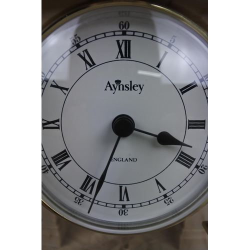 147 - A stunning Aynsley Portlandware mantle clock, Approx 13x16x8cm.