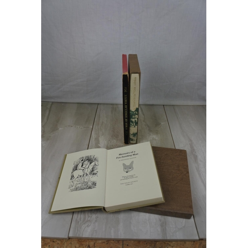 160 - Three boxed Folio Society books to include Memoirs of a Fox Hunting Man, Travels in West Africa and ... 