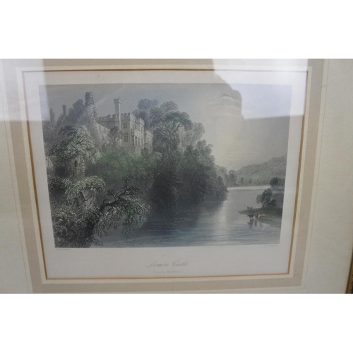 164 - Two vintage framed prints 'Giant's Causeway and Lismore Castle', Largest Approx 33x29cm.