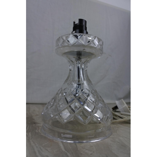 182 - A cut glass table lamp base, Approx 20cm in height.