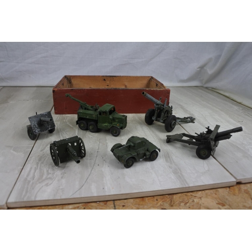 183 - A lot of vintage diecast military toy vehicles.