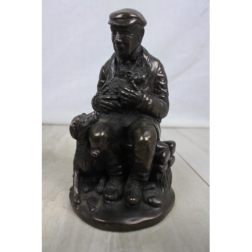 186 - A set of five bronze finish ornamental figures.