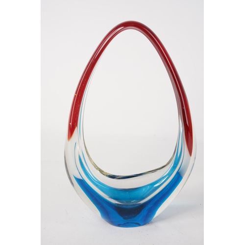 A stunning art glass basket, Approx 26cm in height.
