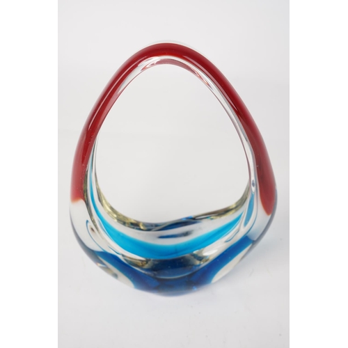 206 - A stunning art glass basket, Approx 26cm in height.