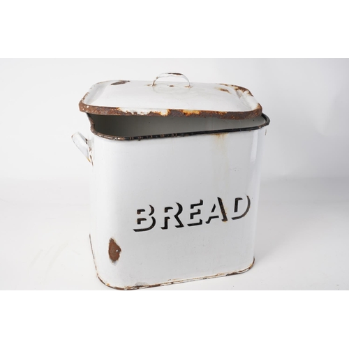 212 - A vintage white enamel bread bin.