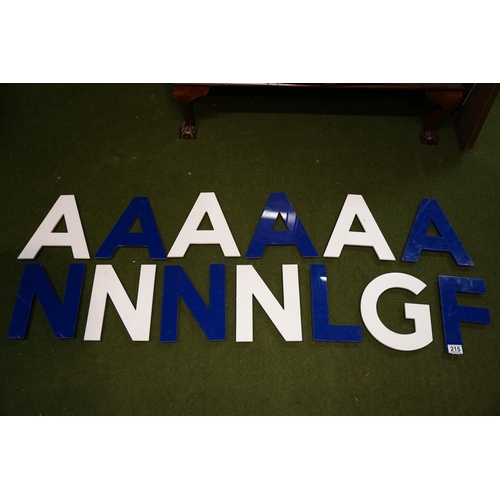 215 - A lot of acrylic letters, Each letter Approx 18x23cm.