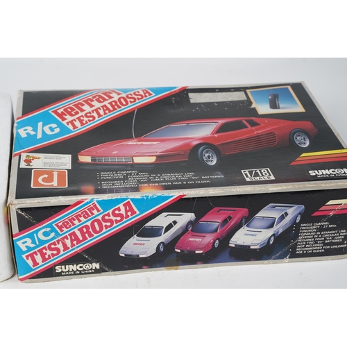 221 - A R\C 1/18 scale model of a Ferrari Testarossa in original card box.