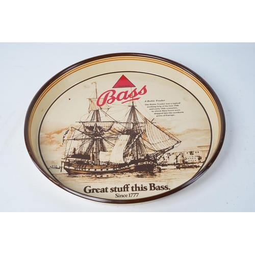 243 - A vintage bar tray for Bass beer, Approx 30cm in diameter.