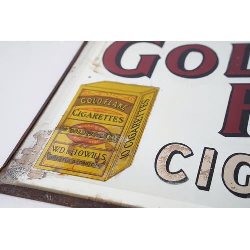 256 - A vintage advertisement/ pub mirror, 'Will's Gold Flake Cigarettes', Approx 30x23cm.